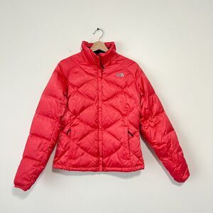 The North Face Women’s  550 Goose Down Quilted Full Zip Puffer Jacket Red Size M